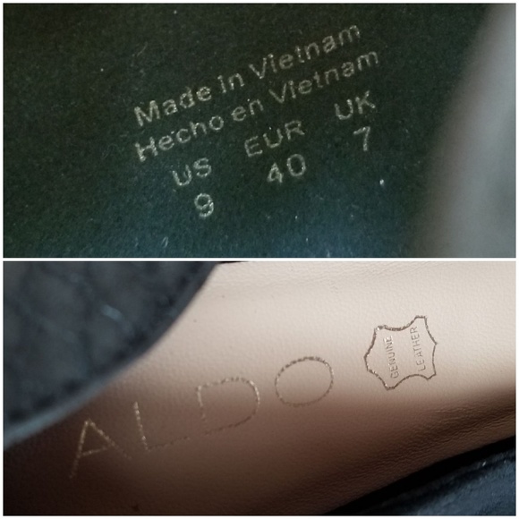 2×$20 ALDO Black Leather Pointed Toe Flats Sz 9 - Picture 6 of 8